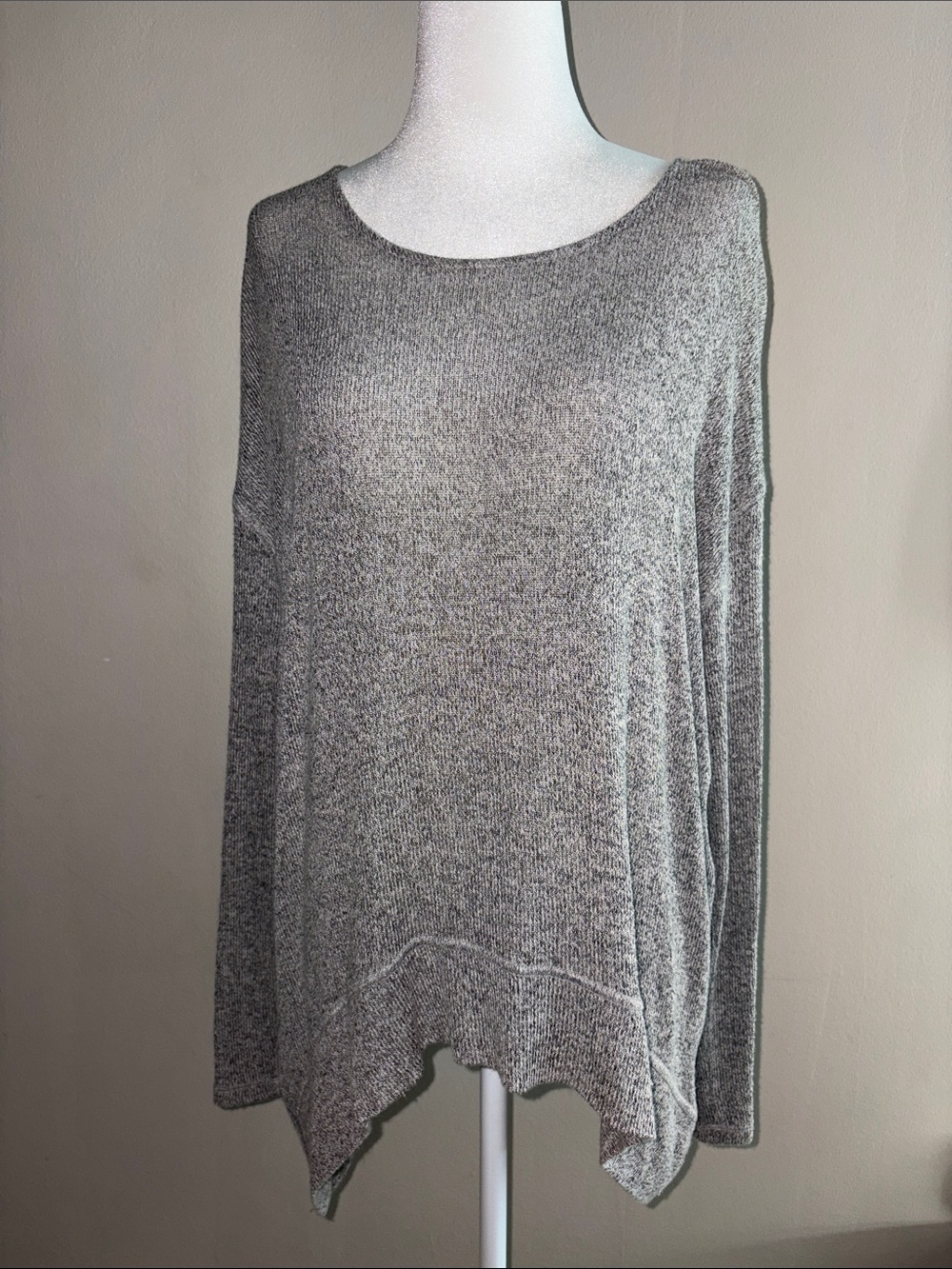 Express One Eleven Soft Heathered Gray Knit Sweater Top
